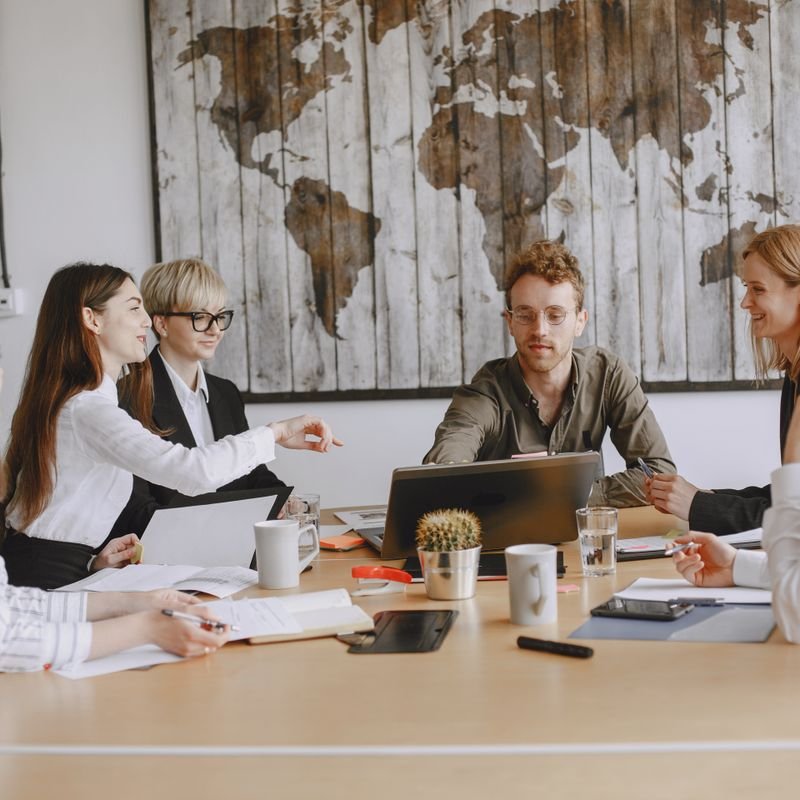 A team meeting in a conference room